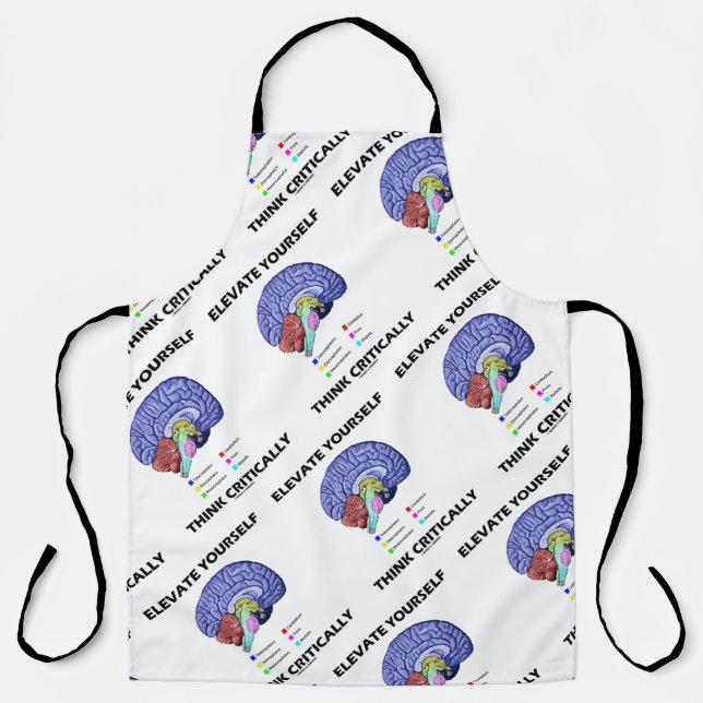 Elevate Yourself Think Critically Brainy Advice Apron (Front)