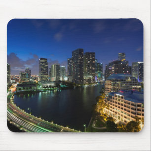 Elevated city skyline from Brickell Key Mouse Mat