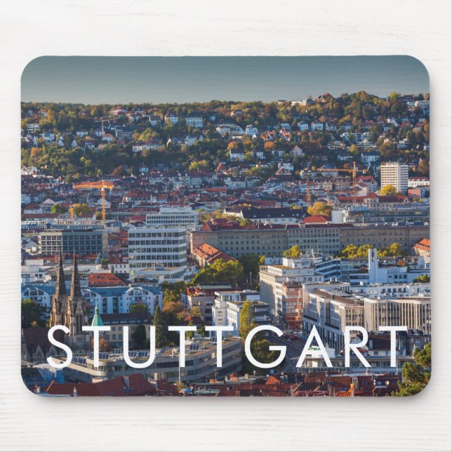 Elevated City View of Stuttgart Mouse Mat (Front)