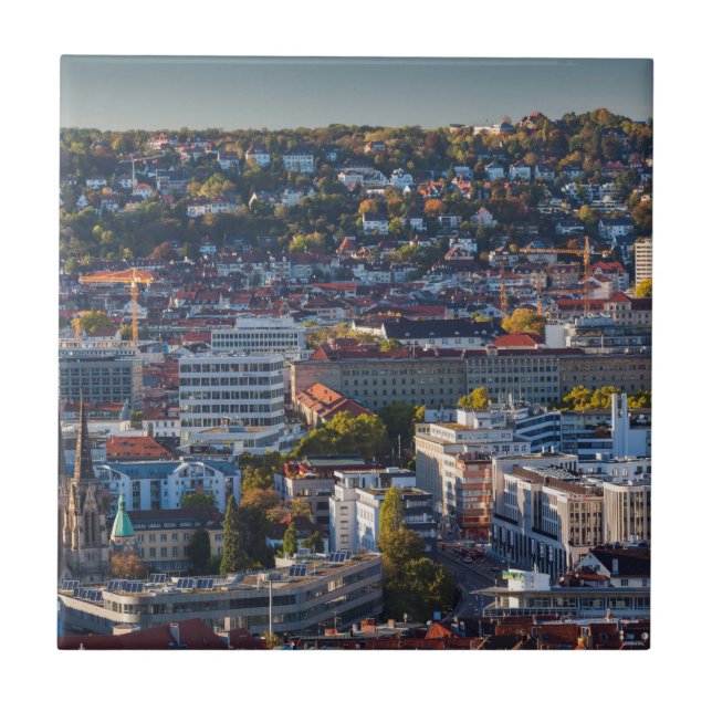 Elevated City View of Stuttgart Tile (Front)
