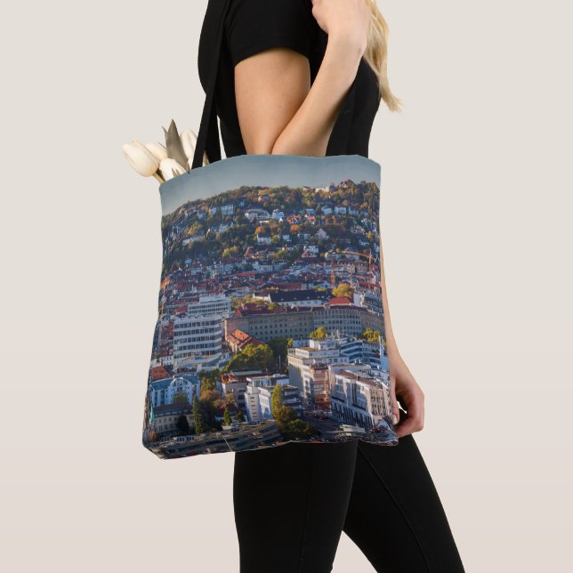 Elevated City View of Stuttgart Tote Bag (Close Up)