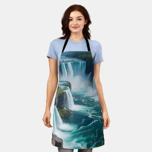 "Elevated Elegance – Waterfall Scene Cooking Apron