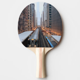 Elevated rail in downtown Chicago over Wabash Ping Pong Paddle
