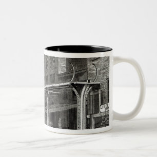 Elevated Railway in Greenwich Street, New York Two-Tone Coffee Mug