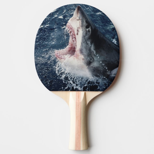 Elevated Shark mouth open Ping Pong Paddle (Front)