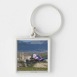 Elevated town view and Hotel Marques de Riscal 2 Key Ring