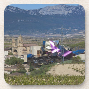 Elevated town view and Hotel Marques de Riscal Coaster
