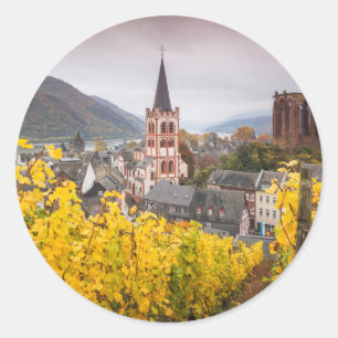 Elevated Town View   Germany Classic Round Sticker
