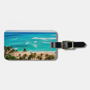 Elevated View Of Waikiki Beach Scene, Honolulu 2 Luggage Tag