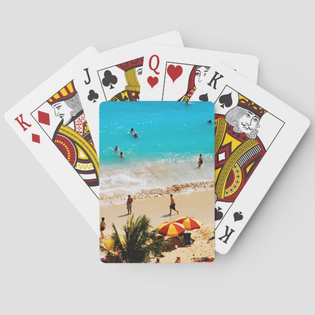 Elevated View Of Waikiki Beach Scene, Honolulu Playing Cards (Back)