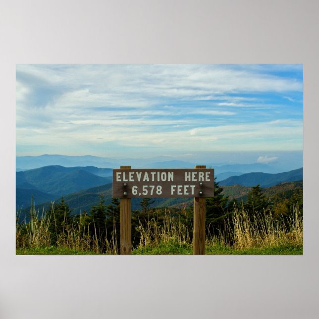 Elevation at Mount Mitchell Poster (Front)