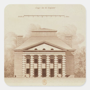 Elevation of house of director of the salt square sticker