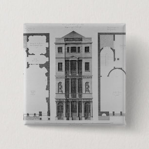 Elevation of the British Coffee House 15 Cm Square Badge