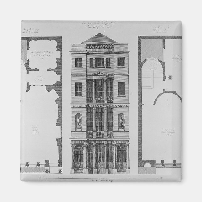 Elevation of the British Coffee House Magnet (Front)