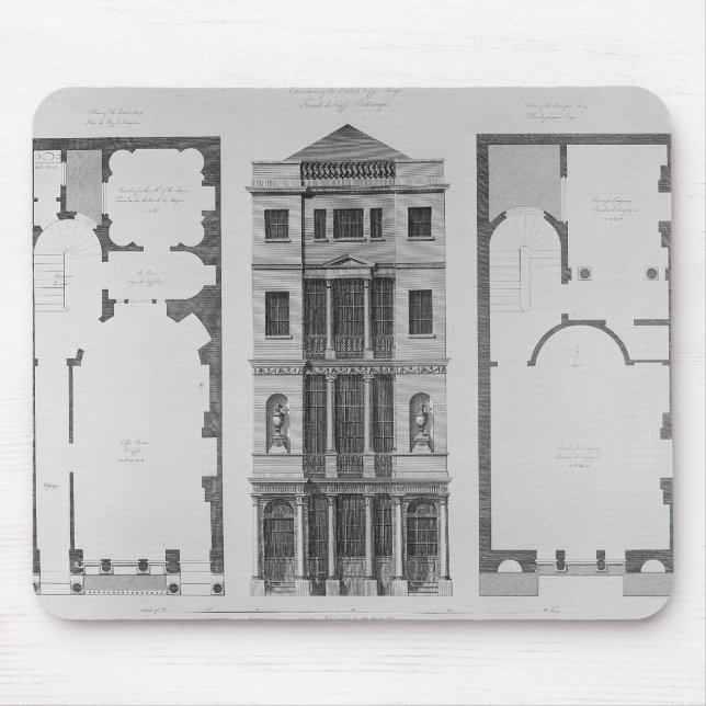 Elevation of the British Coffee House Mouse Mat (Front)