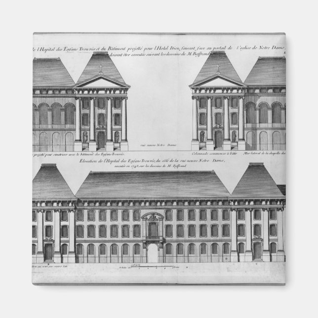 Elevation of the Hopital des Enfants Trouves Magnet (Front)