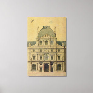 Elevation of the Pavillon de l'Horloge Canvas Print