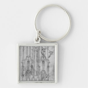 Elevation of the tower of Laon Cathedral Key Ring