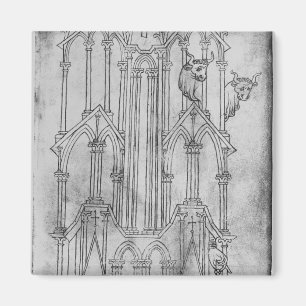 Elevation of the tower of Laon Cathedral Magnet