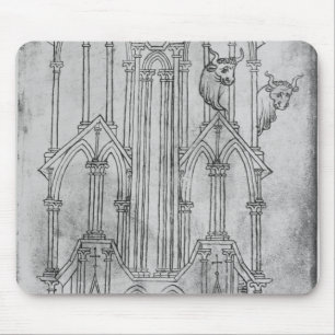 Elevation of the tower of Laon Cathedral Mouse Mat