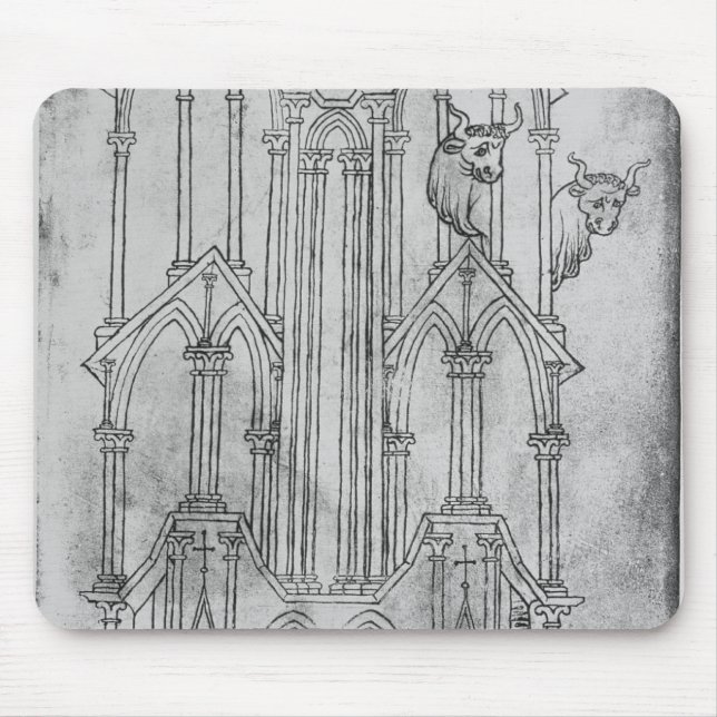 Elevation of the tower of Laon Cathedral Mouse Mat (Front)