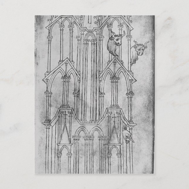 Elevation of the tower of Laon Cathedral Postcard (Front)