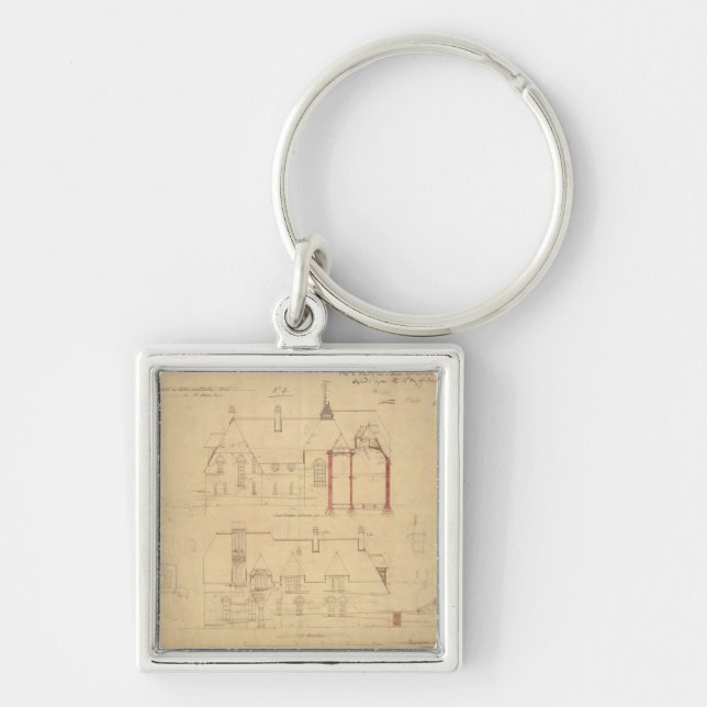 Elevations for The Red House, Bexley Heath (pen an Key Ring (Front)