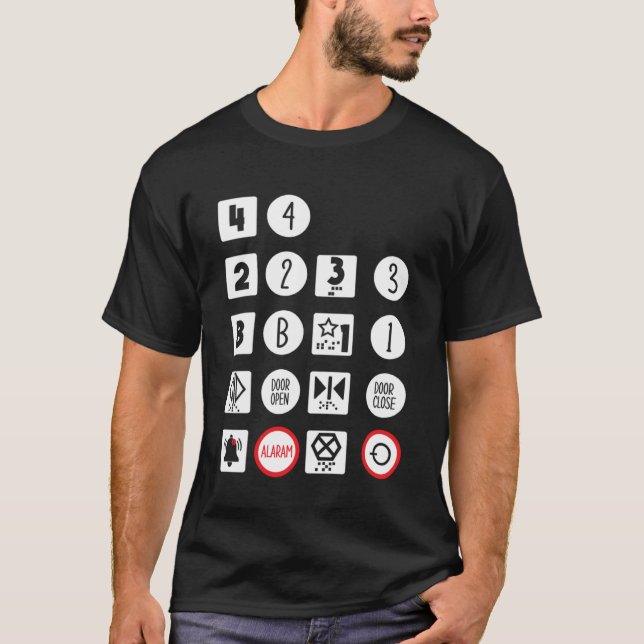 Elevator Buttons Operator Vertical Mechanic T-Shirt (Front)
