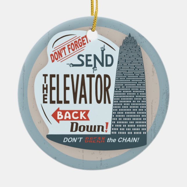 Elevator Ceramic Tree Decoration (Front)