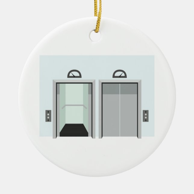 Elevator Ceramic Tree Decoration (Front)