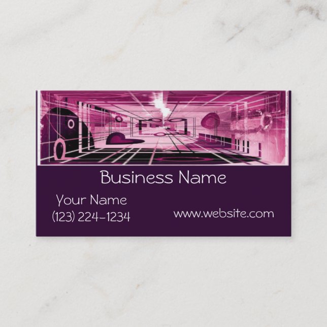 Elevator Down Abstract Business Card (Front)