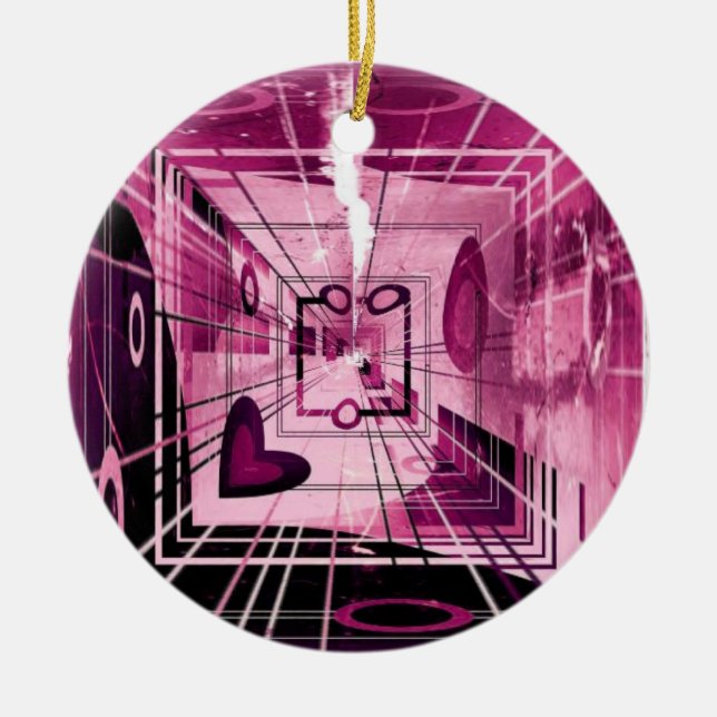 Elevator Down Abstract Ceramic Tree Decoration (Front)