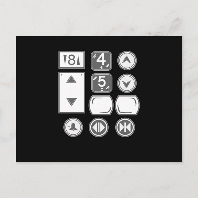 Elevator Elevator Buttons Elevator Postcard (Front)