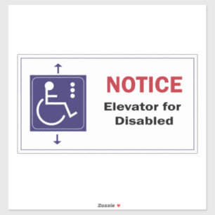 Elevator for Disabled Wheelchair Sticker Symbol