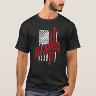 Elevator Inspector Technician US American Flag Dis T-Shirt