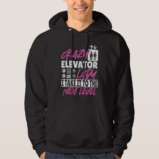 Elevator Lady Next Level Hoodie (Front)