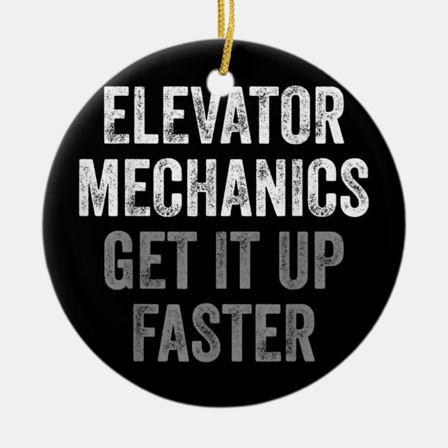 Elevator Mechanic  Ceramic Tree Decoration (Front)