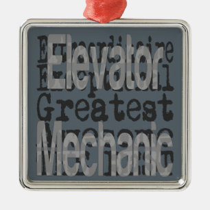 Elevator Mechanic Extraordinaire Metal Tree Decoration