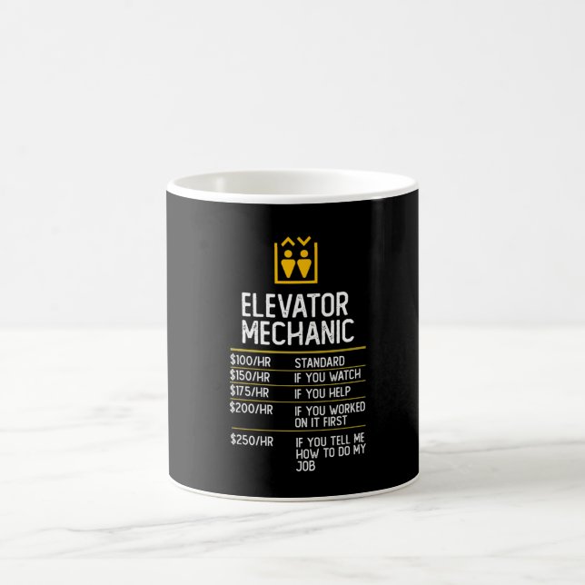 elevator mechanic funny gift present idea coffee mug (Center)