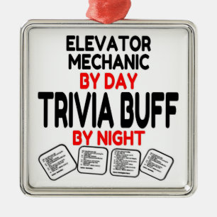 Elevator Mechanic  Loves Trivia Metal Tree Decoration