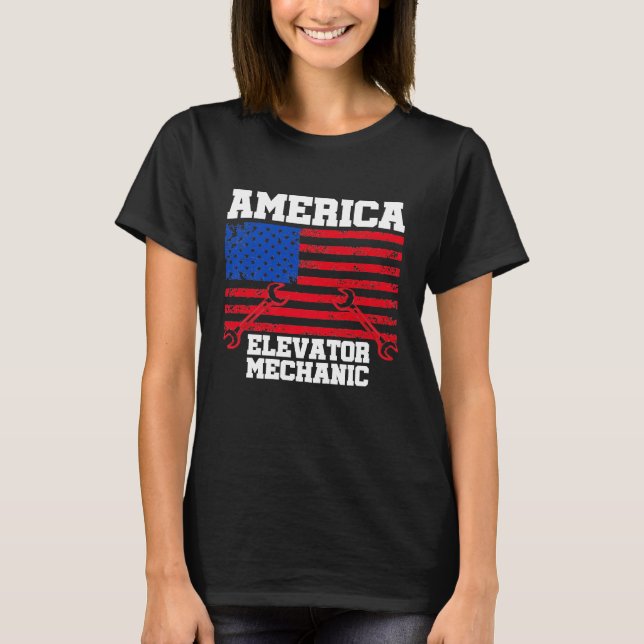 Elevator Mechanic Maintenance Life Challenge Techn T-Shirt (Front)