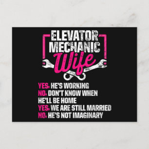 Elevator Mechanic Maintenance Wife Technician Postcard