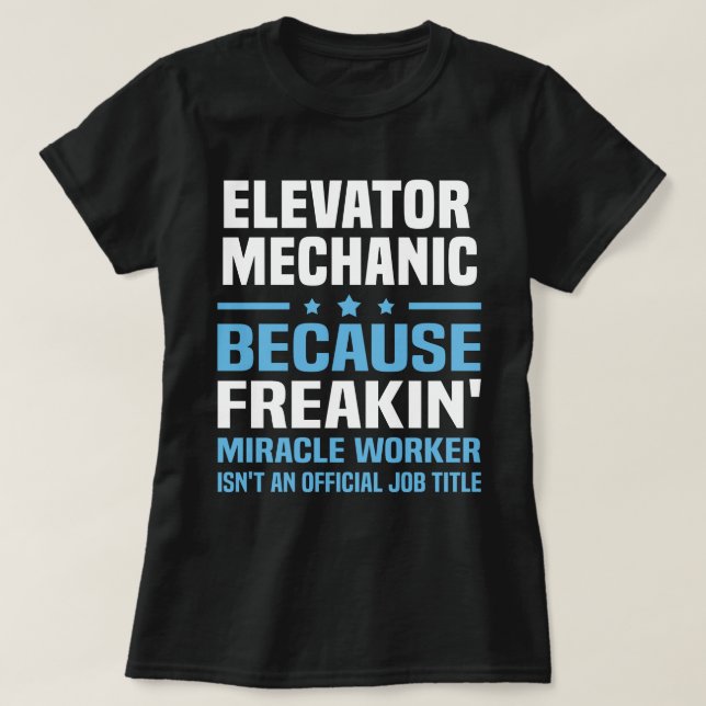Elevator Mechanic T-Shirt (Design Front)