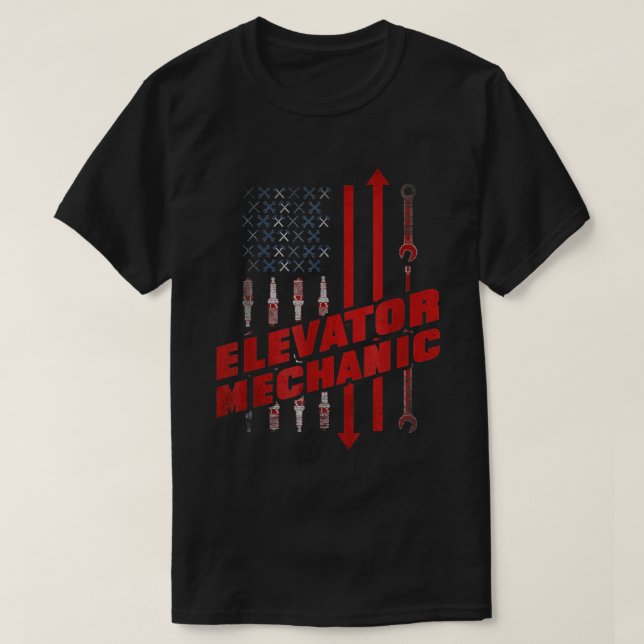 Elevator Mechanic T-Shirt (Design Front)