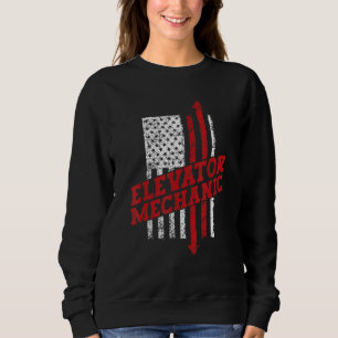 Elevator Mechanic Technician US American Flag Dist Sweatshirt