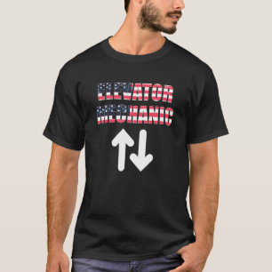 Elevator Mechanic USA American Flag Lift Technicia T-Shirt