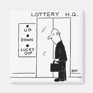 Elevator or Lift in a Lottery Headquarters Cartoon Magnet