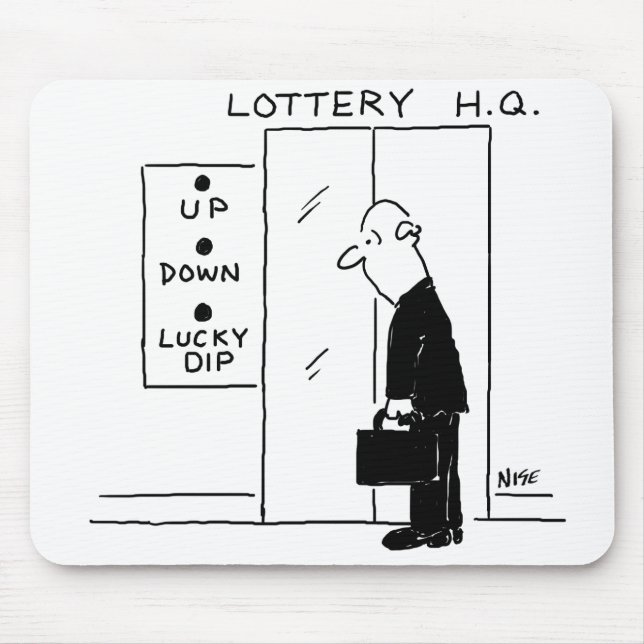 Elevator or Lift in a Lottery Headquarters Cartoon Mouse Mat (Front)