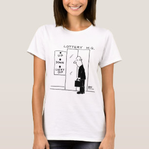 Elevator or Lift in a Lottery Headquarters Cartoon T-Shirt