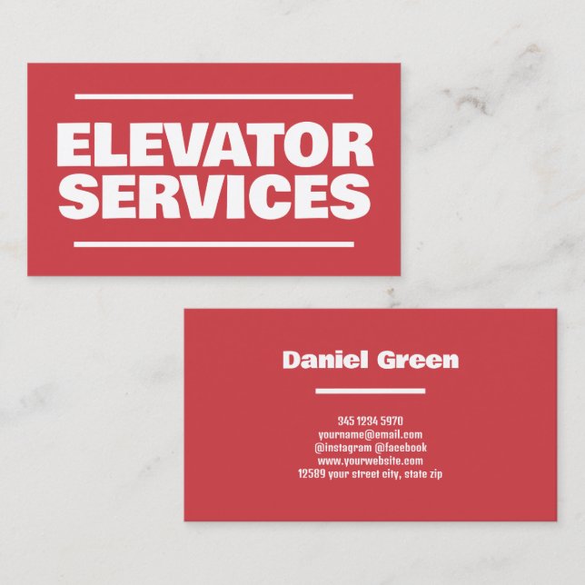 Elevator Services Business Card (Front/Back)